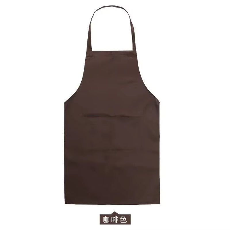 Adjustable Cooking Apron Unisex Household Solid Color Chef Waiter Barbecue Hairdresser Adult Pocket Apron Kitchen Supplies Tool